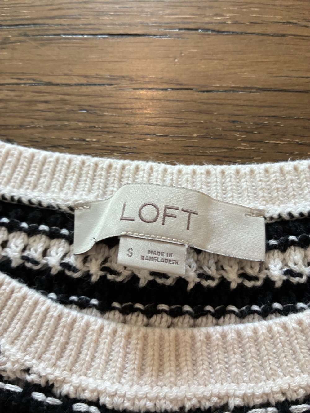 LOFT Black & White Striped Knit Sweater - Picture 5 of 5